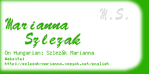 marianna szlezak business card
