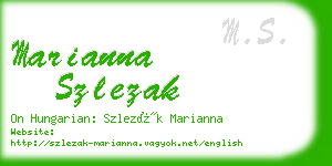 marianna szlezak business card